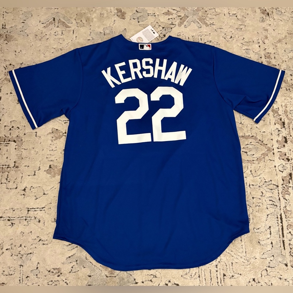 Nike Authentic Los Angeles Dodgers Clayton Kershaw #22 Blue Jersey Men’s Sz: XL - Picture 5 of 6